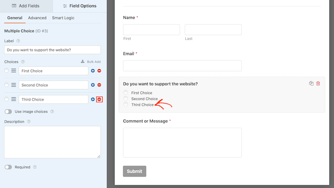 Deleting fields from WPForms