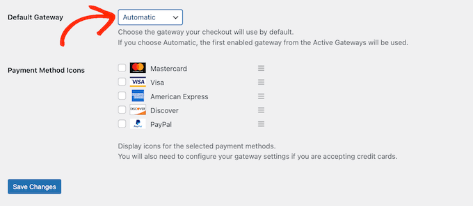 Setting a default gateway for Easy Digital Downloads Setting a default gateway for Easy Digital Downloads