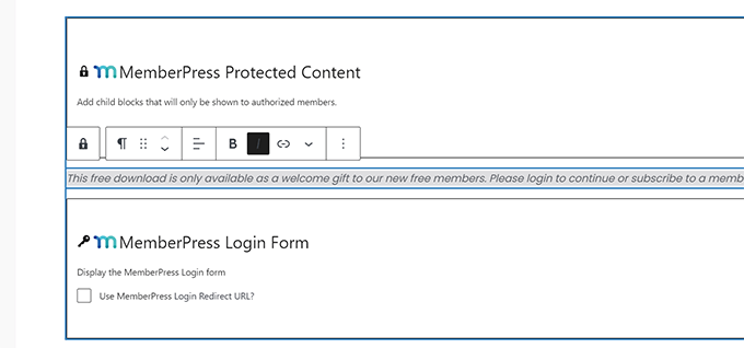 Show login form to the users