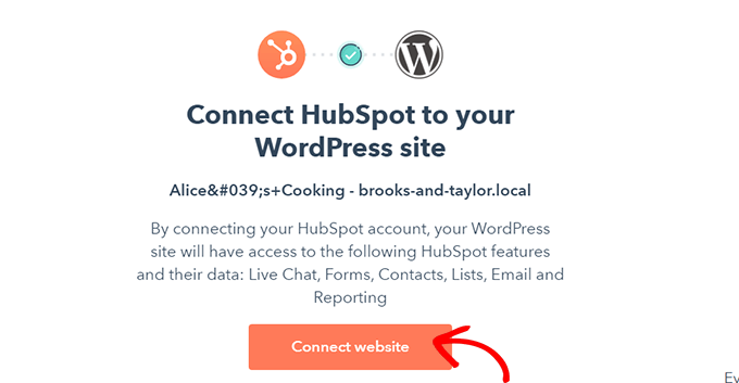 WebHostingExhibit click-connect-website-button How to Create a HubSpot Form in WordPress  