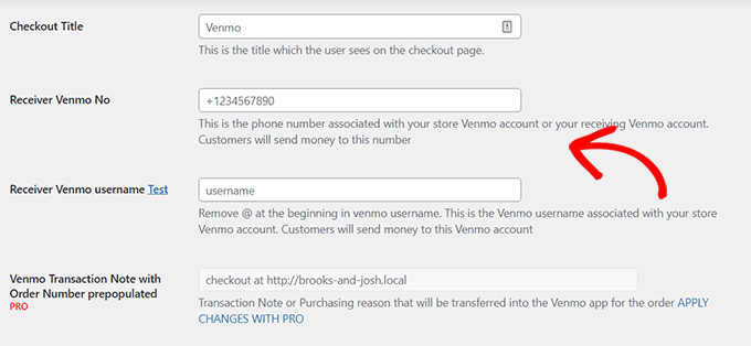 جزئیات حساب Venmo خود را وارد کنید