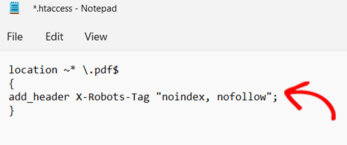 X-robot-tag trong Notepad
