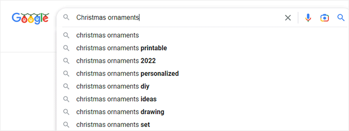 پیشنهاد کلمات کلیدی دم بلند در جستجوی گوگل
