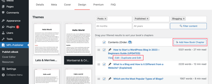 Editing or Duplicating Posts in MPL-Publisher