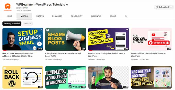 WPBeginner thumbnail examples