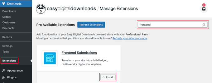 EDD Frontend Submissions Extension