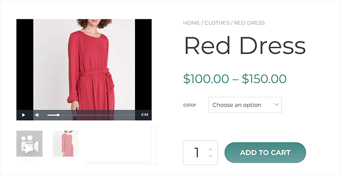 Preview for WooCommerce product video