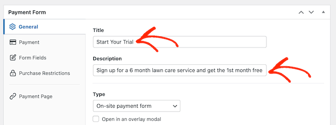 Adding a title and description to a subscription form